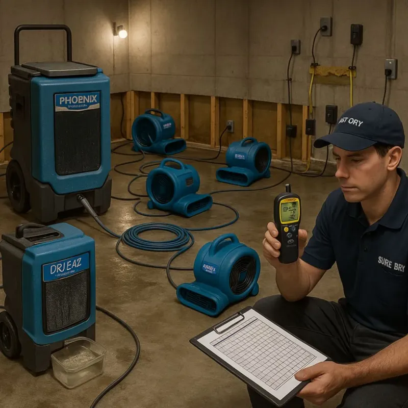 Structural Drying and Dehumidification process in Muscatine, IA